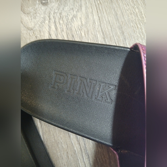 Pink Slide Sandals with Holographic Straps Size 8.5 - Picture 3 of 5